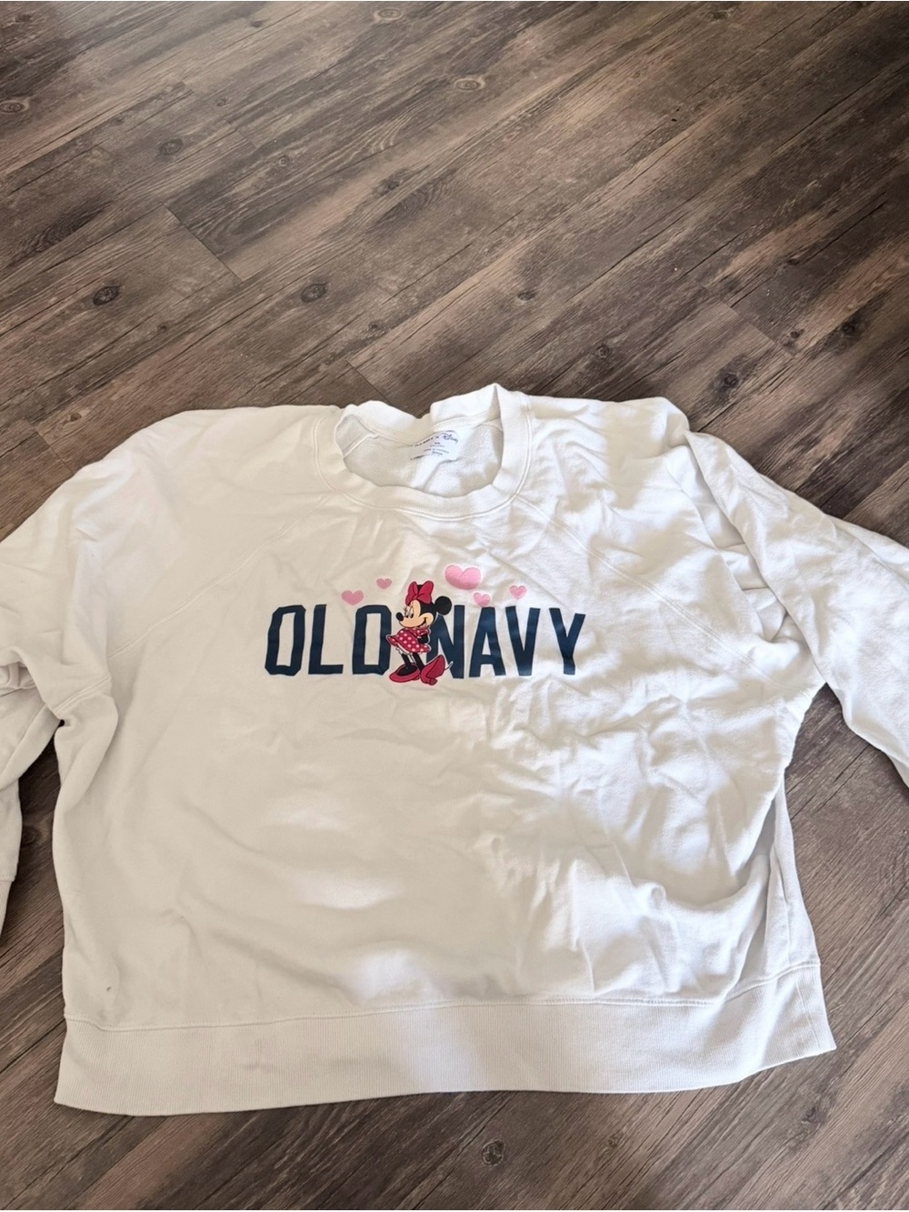 Old Navy White Disney Collaboration Crewneck Sweatshirt